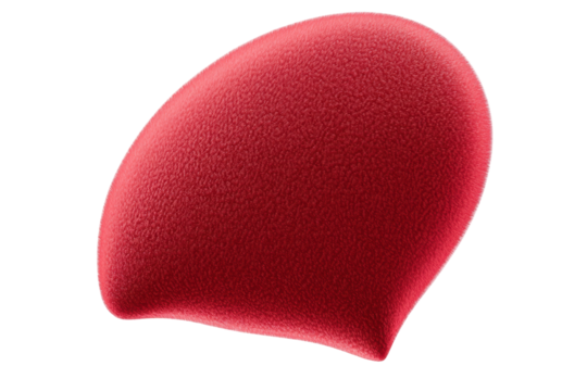 Flying pink heart shape in soft texture, cut out