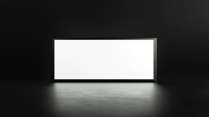 A white sign is on a black background