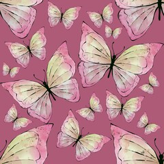 seamless background with butterflies