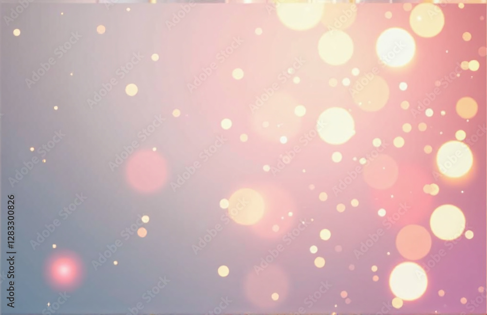 Aufkleber pastel background christmas banner features a soft, abstract design with twinkling bokeh lights crea