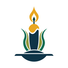 candle logo design concept vector art and illustration