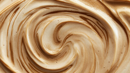 A swirl of brown frosting