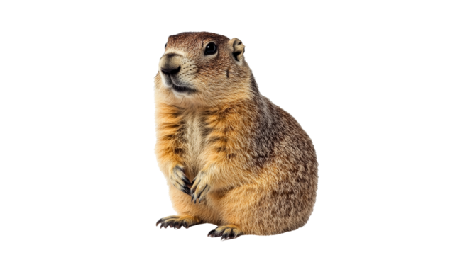 Squirrel sits calmly with curious expression