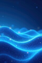 Abstract Blue Particle Wave Background Serene Digital Landscape of Glowing Undulating Forms