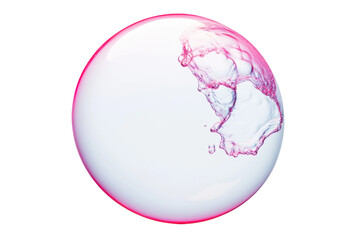 Colorful sphere with liquid splashes inside, cut out