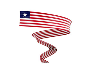 3d Flag Of Liberia 3d Shiny Waving Twisted Ribbon Flag On 3d Illustration