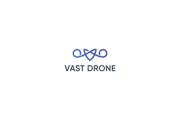 Letter V modern drone logo
