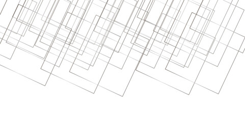 Abstract golden geometric square overlap layer lines on transparent background. Geometric white background with gray rectangle shape strokes lines pattern texture.