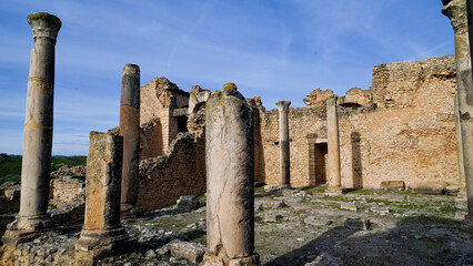 L'area archeologica di Dougga,Thugga,con gli spettacolari resti dell'antica città Romana...