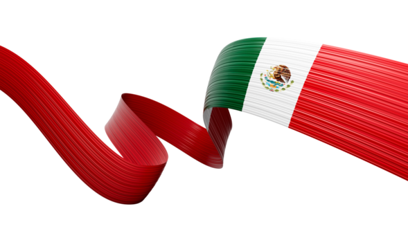 3d Flag Of Mexico 3d Shiny Waving Mexico Ribbon Flag 3d Illustration
