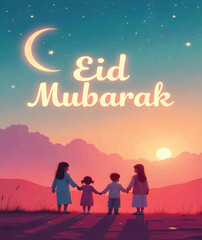 Eid Mubarak social media post and design.
