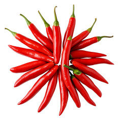 Fresh Realistic Red Chilies isolated on a white background
