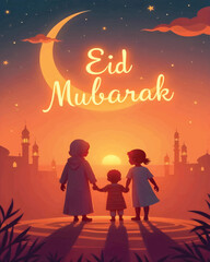 Eid Mubarak social media post and design.
