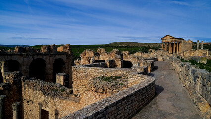 L'area archeologica di Dougga,Thugga,con gli spettacolari resti dell'antica città Romana...