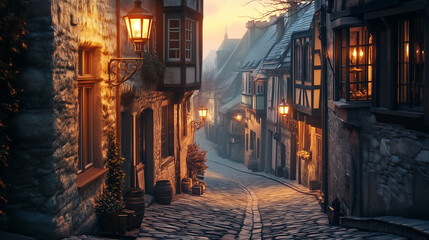 Fototapeta premium old street in the night