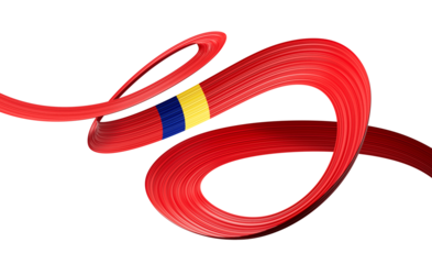 3d Flag Of Romania 3d Shiny Waving Romania Ribbon Flag 3d Illustration