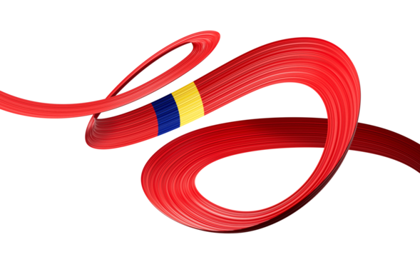3d Flag Of Romania 3d Shiny Waving Romania Ribbon Flag 3d Illustration