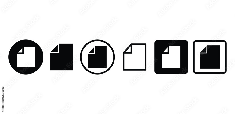 Poster file document icon symbol sign vector design black white color simple flat illustration set