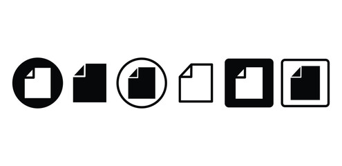 file document icon symbol sign vector design black white color simple flat illustration set
