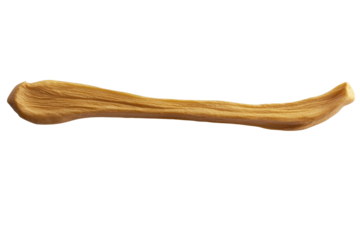 Long golden french fry on white background, cut out