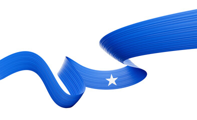 3d Flag Of Somalia 3d Shiny Waving Somalia Ribbon Flag 3d Illustration