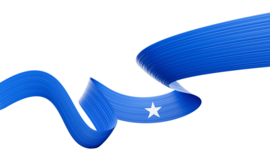 3d Flag Of Somalia 3d Shiny Waving Somalia Ribbon Flag 3d Illustration