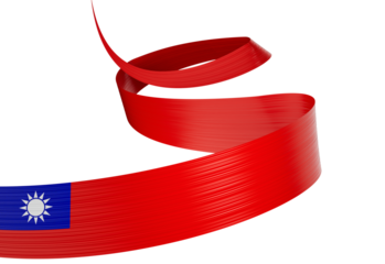 3d Flag Of Taiwan 3d Shiny Waving Taiwan Ribbon Flag 3d Illustration