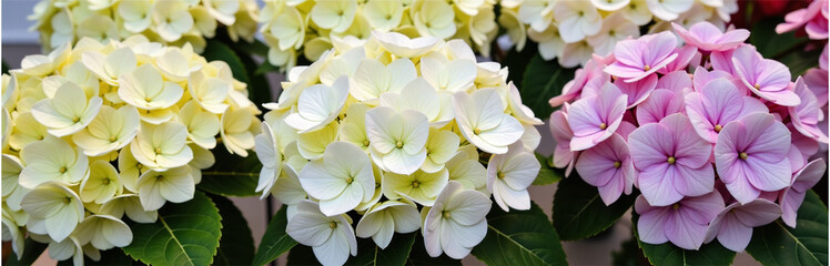 Obraz premium Freshly Cut Hydrangea Flowers Arranged In Colorful Bouquets Create A Stunning Centerpiece For Any Room Or Special Occasion. 00001