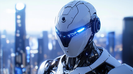 Fototapeta premium blue screen robot hand
