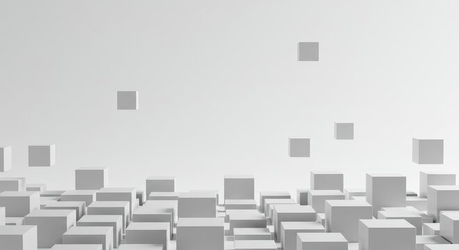 Gray cube boxes blocks background with copy space white cube boxes blocks background with copy space ,illustration, concept, perspective, technology, building, construction, structure, group,