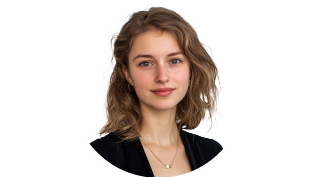 Young woman with wavy hair and neutral look