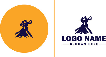 Salsa Dance Studio icon Latin dance academy Salsa school Tropical dance studio flat logo sign symbol editable vector