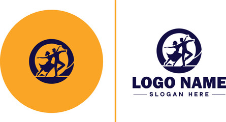 Salsa Dance Studio icon Latin dance academy Salsa school Tropical dance studio flat logo sign symbol editable vector