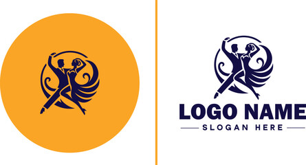 Salsa Dance Studio icon Latin dance academy Salsa school Tropical dance studio flat logo sign symbol editable vector