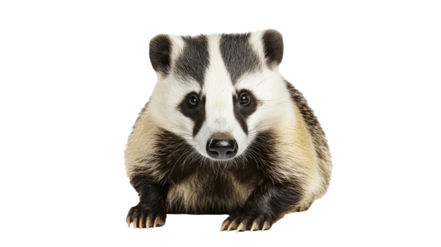 Badger observing surroundings in a neutral setting