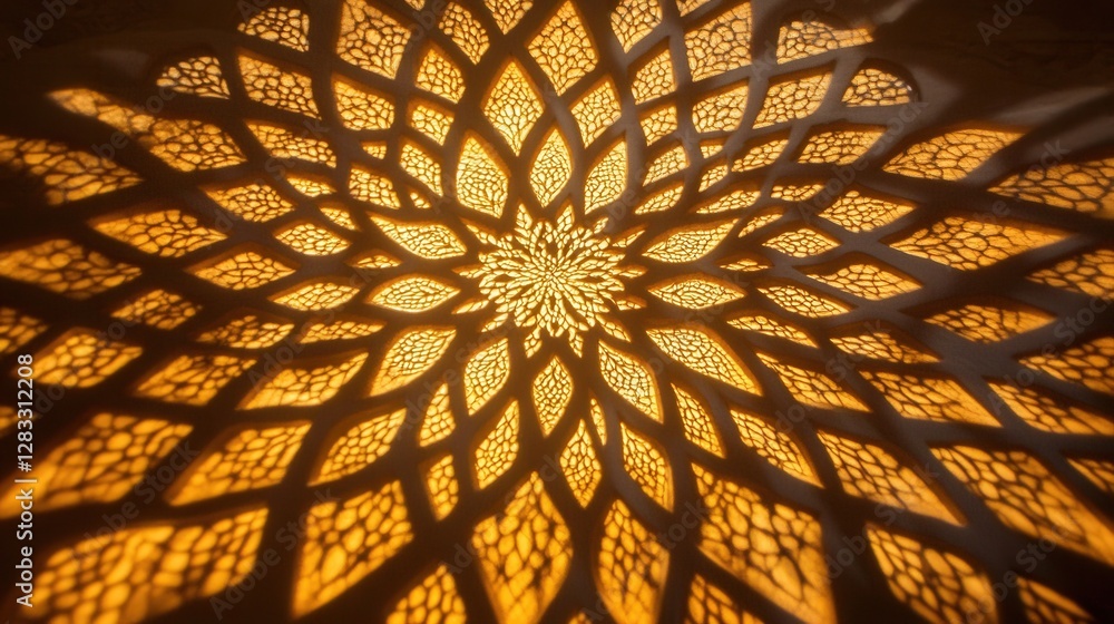 Poster intricate pattern of light and shadow in a decorative design