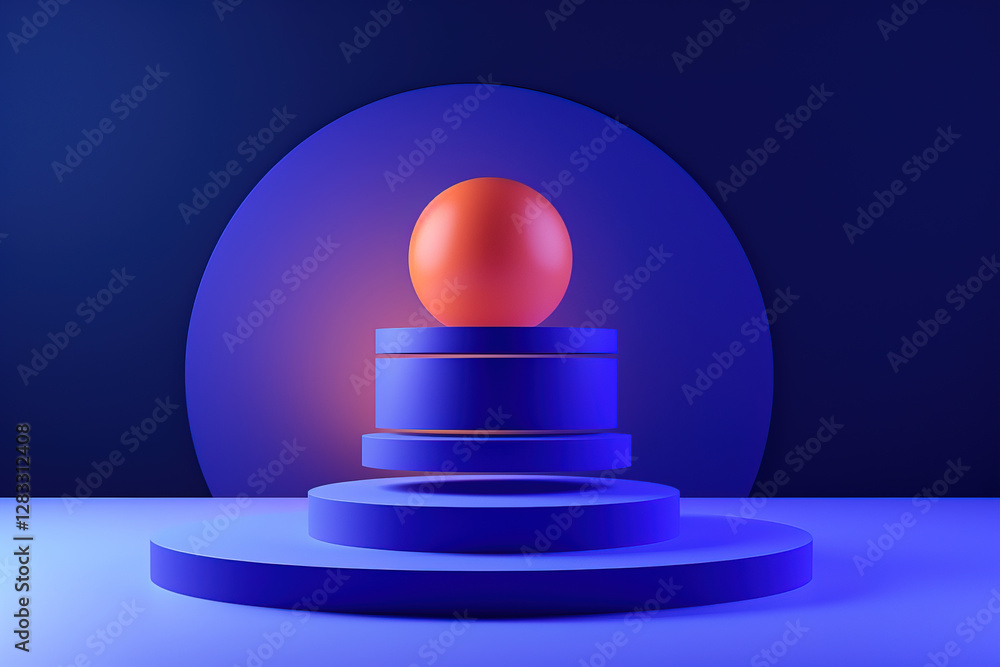 Poster colorful abstract composition with shapes and a gradient background