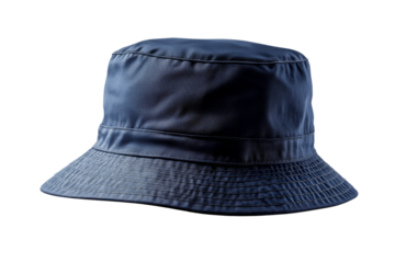 Navy bucket hat on white background