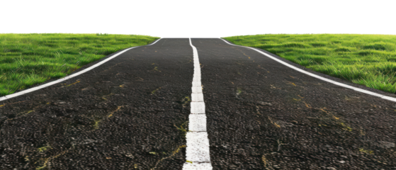 PNG Empty road amidst green fields