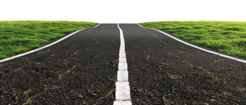 PNG Empty road amidst green fields