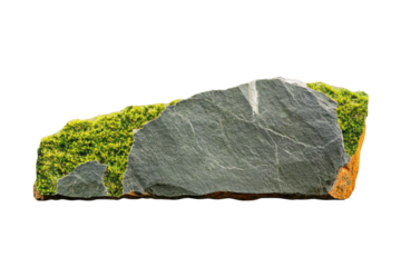 Natural gemstone with green moss detail, cut out