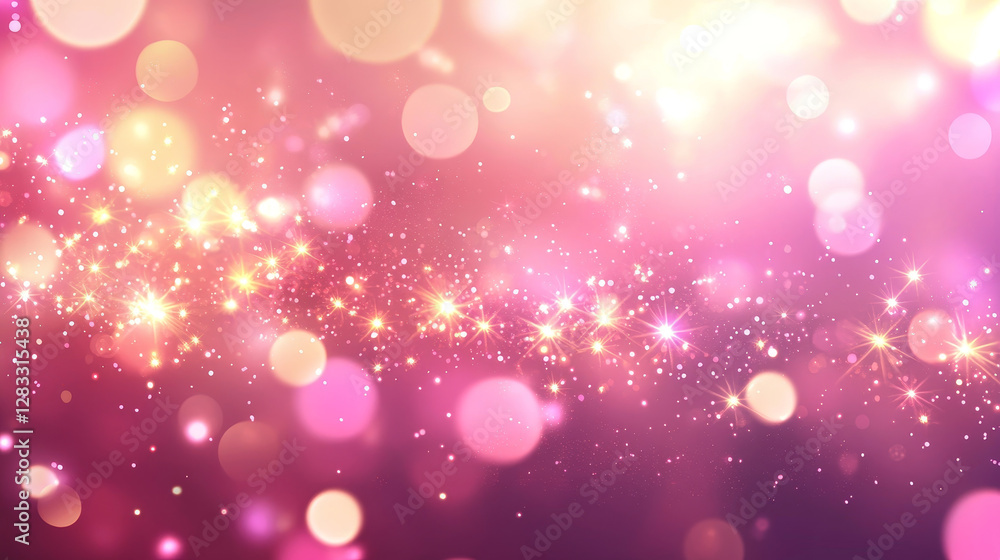 Poster burst of pink light sparkles glowing on transparent background. vector realistic illustration of shi
