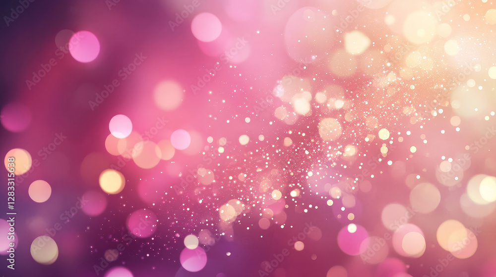Poster burst of pink light sparkles glowing on transparent background. vector realistic illustration of shi