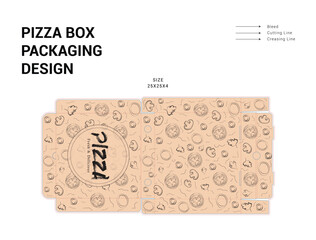 Pizza Box Design, Pizza Packaging Design, Pizza Box Design Template, Ready For Print.