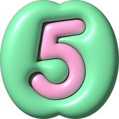 Fototapeta premium 3D Ransom Letter Number 5