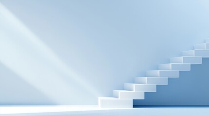 Ascending toward new beginnings minimalist staircase in bright space architectural photography contemporary style