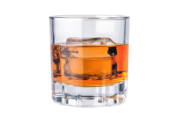 Refreshing orange drink in a clear glass, cut out