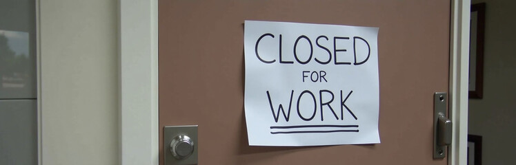 Closed For Work, According To The Inscription On This Door Which Also Serves As An Announcement And Schedule. 00001
