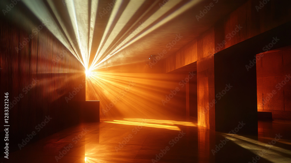 Aufkleber spotlight beam set on transparent background - ceiling mounted projectors with bright glow, illumina