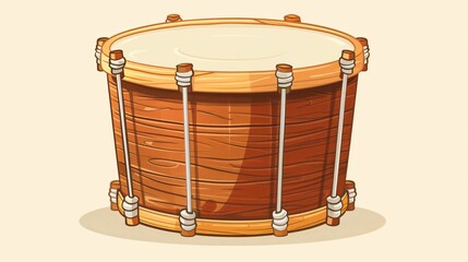 Vector Illustration of a Wooden Drum Musical Instrument